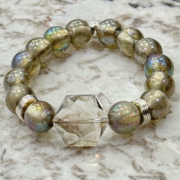 Hand Crafted Jewelry - Hand Crafted Mercury Glass Beaded Bracelet